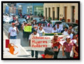 En Campeche, marchan contra la ley del ISSSTE. 